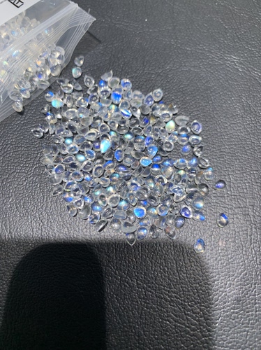 天然蓝月光水滴形裸石3×4 3×5 4×6 5×7 6×8未镶嵌戒面可定制