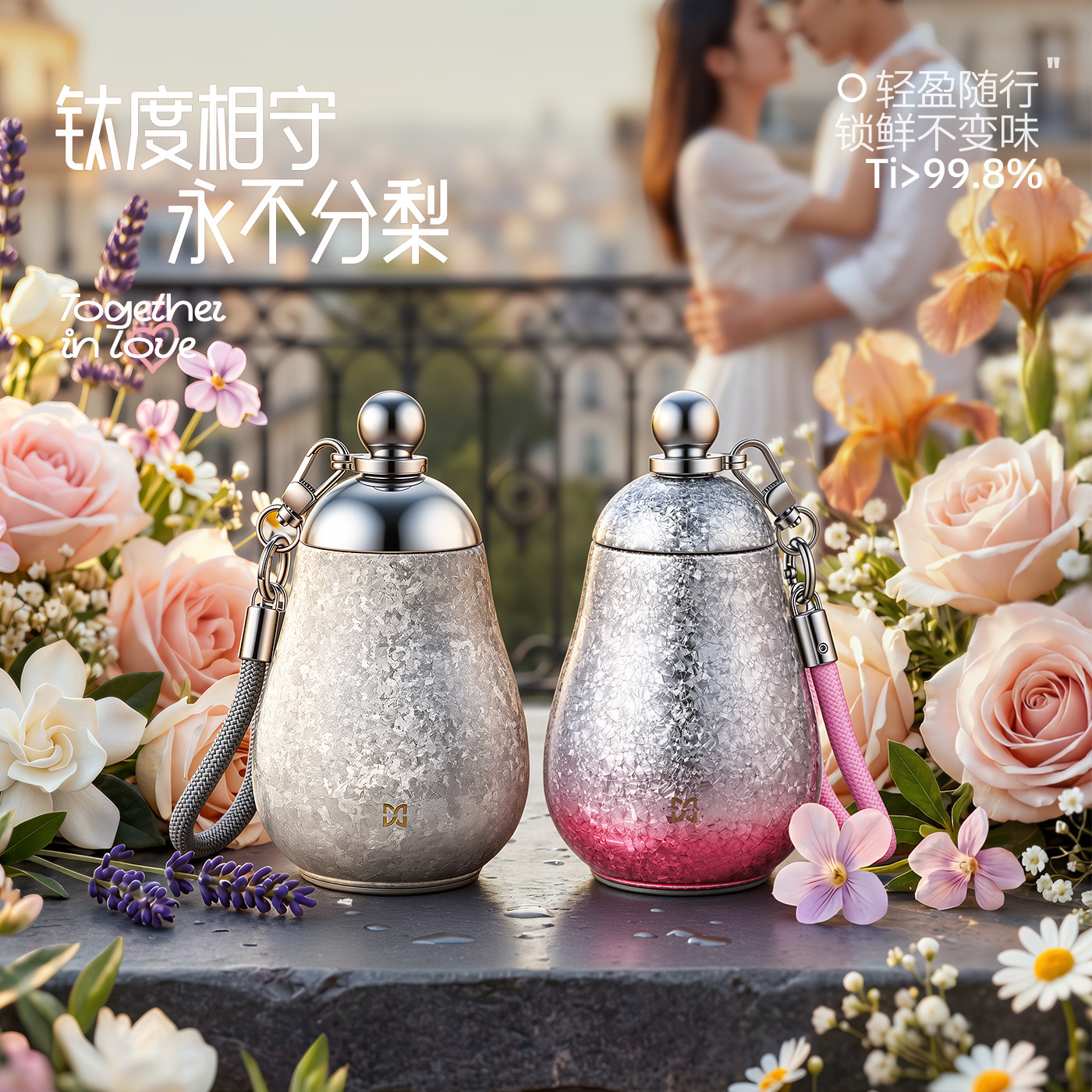 米迪纯钛吸管保温杯高颜值便携
