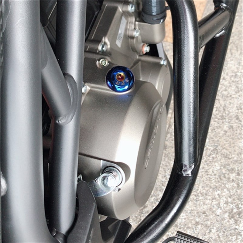 春风摩托车NK250/150改装防盗不锈钢机油尺NK400/650机油盖配件