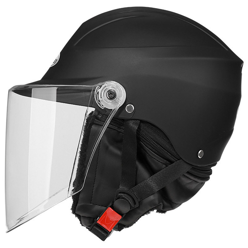 电动电瓶车头盔男女士款骑行半盔四季通用冬天安全帽冬季保暖全盔