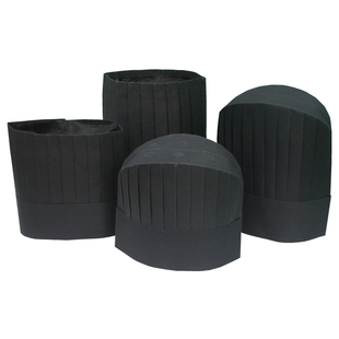 一次性黑色厨师帽子无纺布透气高中帽加厚男女士厨帽餐厅工作帽