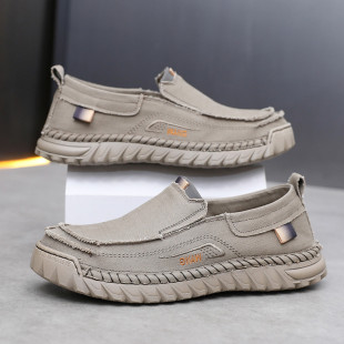 男式 大码 休闲帆布鞋 一脚蹬超轻底加肥宽松休闲鞋 老北京男鞋 新款