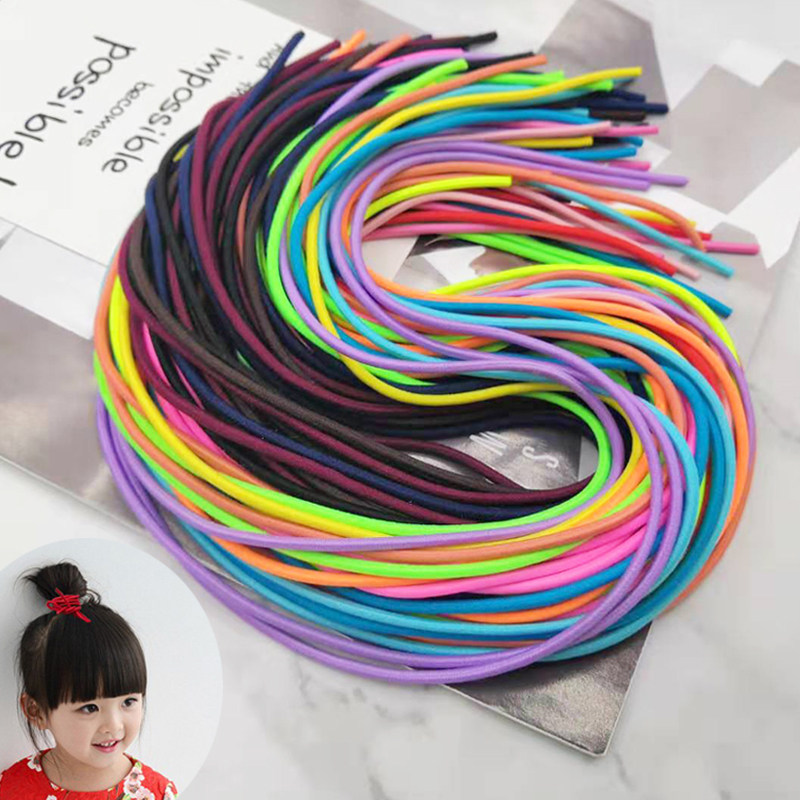 包邮韩版彩色高弹力50cm不伤发发饰头饰儿童加长发绳头绳发饰头饰