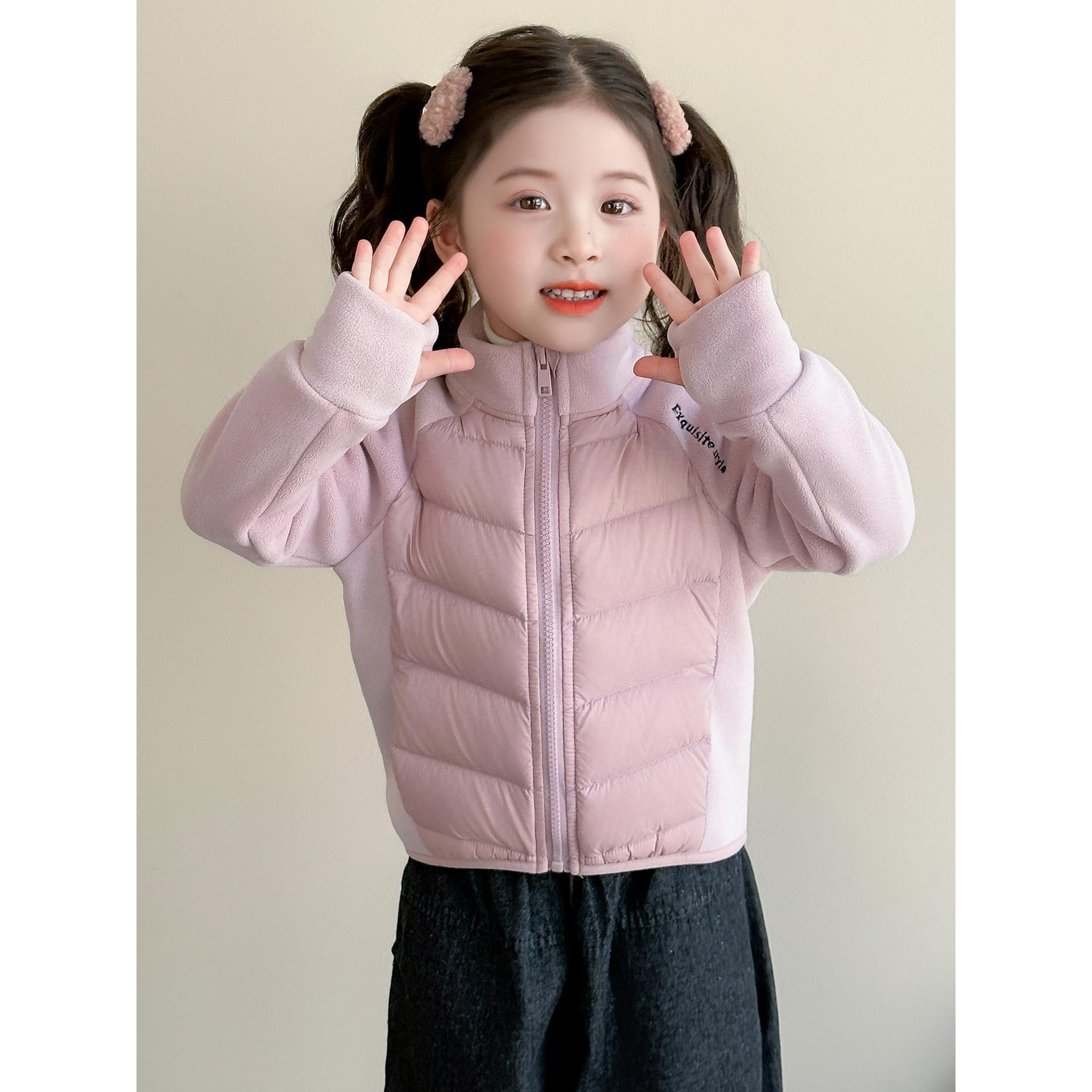 女童羽绒服秋冬2025新款儿童洋气冬季时髦宝宝轻薄白鸭绒冬装外套