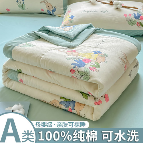 A类薄款棉花被单人空调被