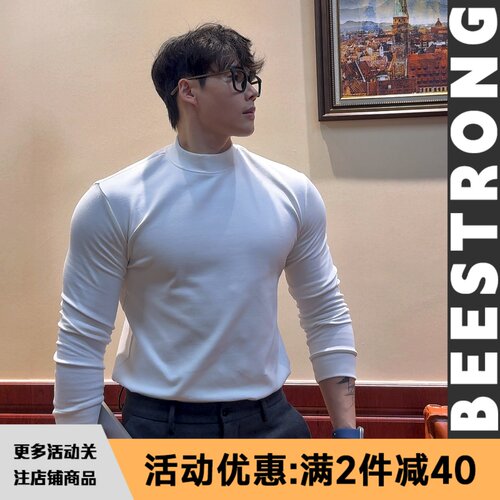 BEESTRONG秋冬半高领保暖毛衣男