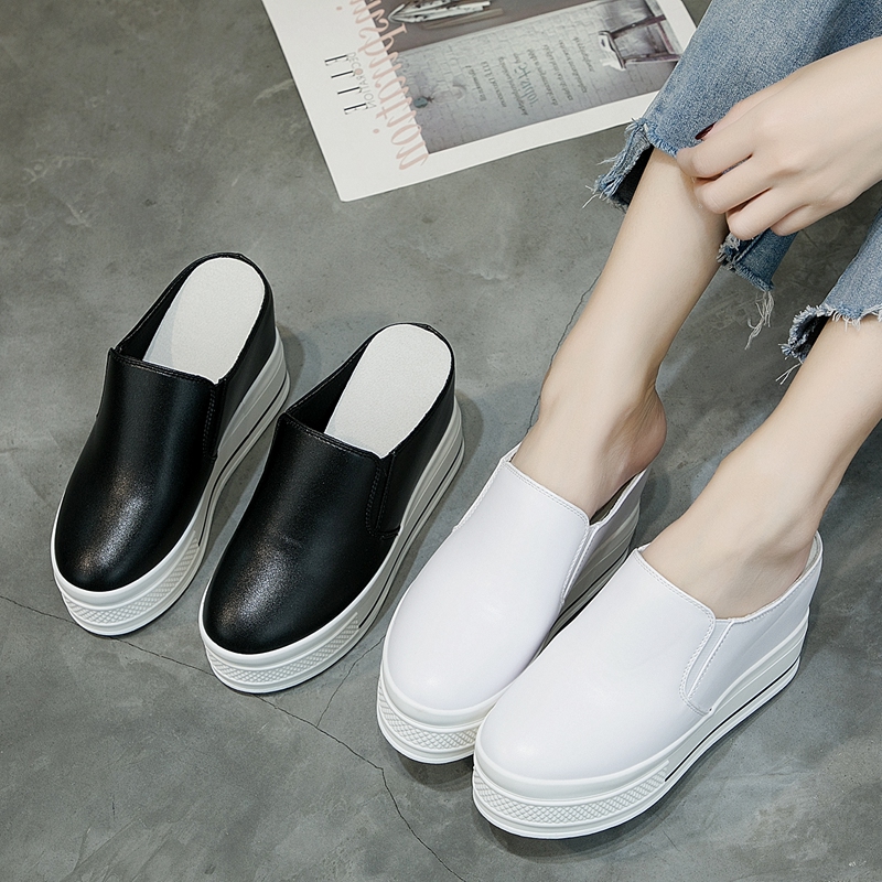 厚底秋季新款休闲风10cm半拖鞋