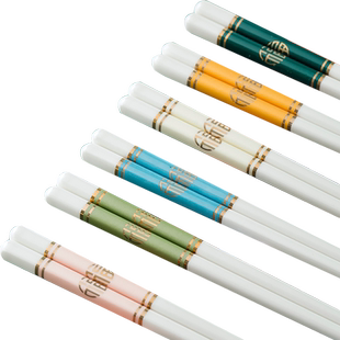 sisin诗心 筷子家用陶瓷高档一人一筷防滑防霉骨瓷单人专公筷送礼