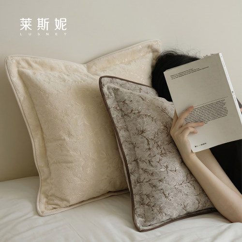 棉麻刺绣高级感大抱枕大靠垫方枕