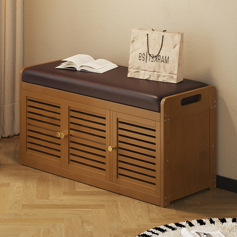 入户门口收纳换鞋凳多功能靠墙