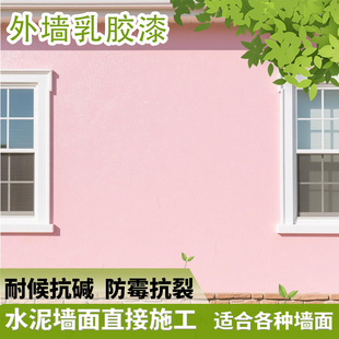 别墅外墙漆乡村家用外墙涂料自刷防水泥墙面漆白色外墙乳胶漆20kg
