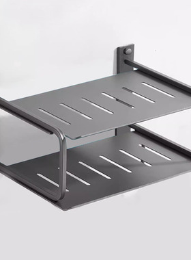 电视墙上置物架免打孔支撑交换机路由器机顶盒架子投影仪壁挂支架