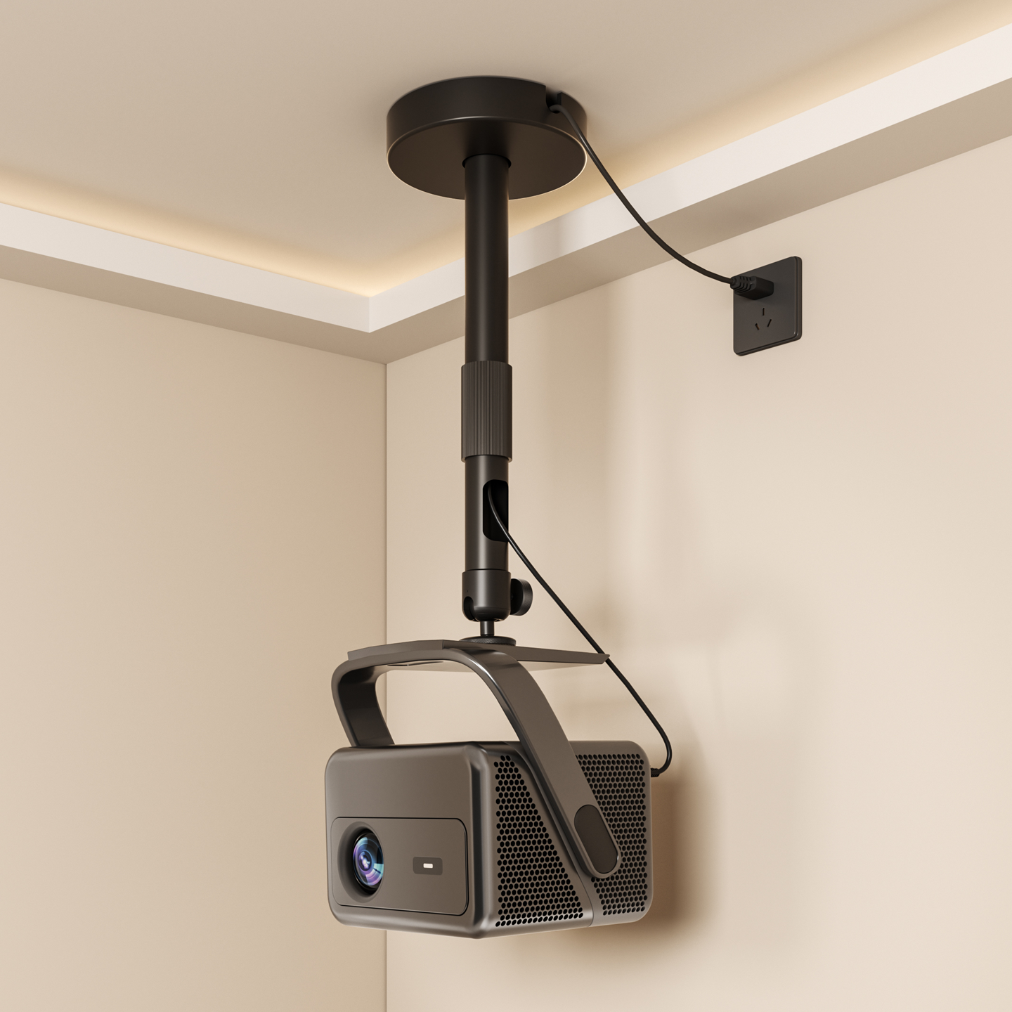 投影仪支架壁挂吊装家用适用于爱普生明基索尼松下极米坚果当贝投影机墙上壁托架伸缩悬挂万向云台固定置物架