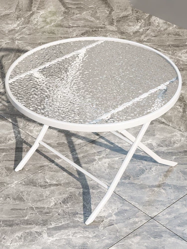 Открытая белая вода Ripple Ripple Tattoosed Glass Living Room Balcony Courtyard Одинокий стол пить чай и маленький стул для кофейного столика