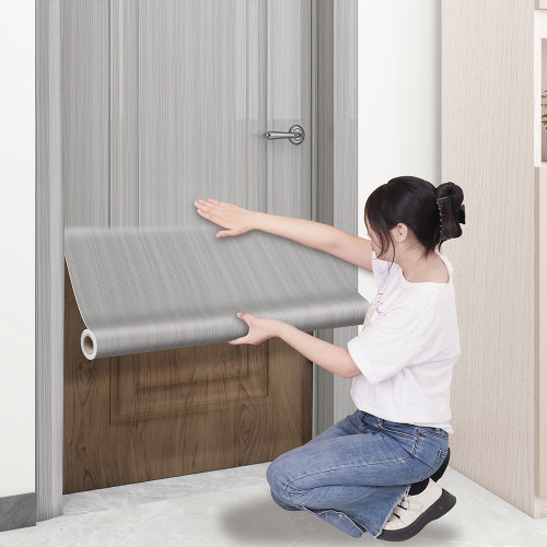 门贴纸木门翻新自粘防水防潮旧门遮丑木纹壁纸门框包边门改色贴膜