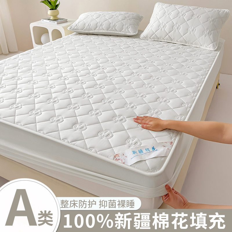 新疆棉花床笠单件夹棉床垫保护罩宿舍儿童单人全包180x200床单套