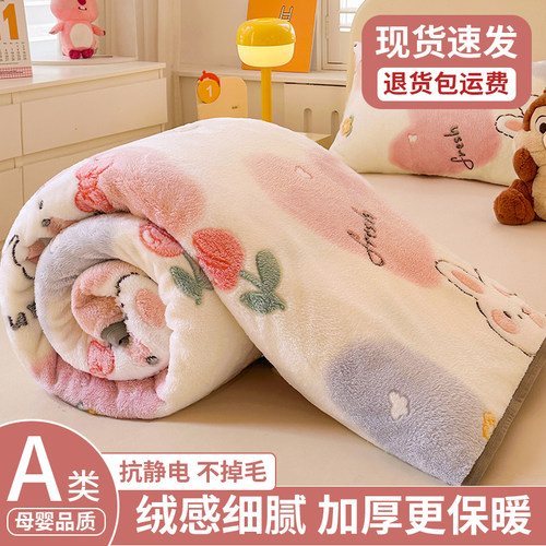 牛奶绒床单单件冬季加绒加厚