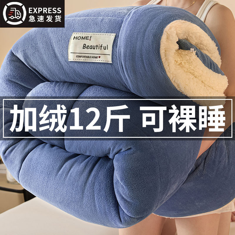 【加厚12斤!】A级抗菌羊羔绒冬被