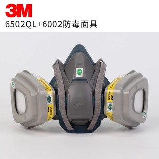 3M 6502QL+6002快扣版防毒面具防硫化氢氯气二氧化硫酸性气体防护