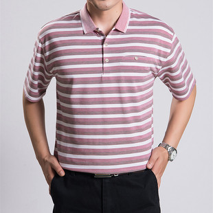 夏季中老年男士短袖体恤衫中年大码男装爸爸短袖T恤40-50岁中年人