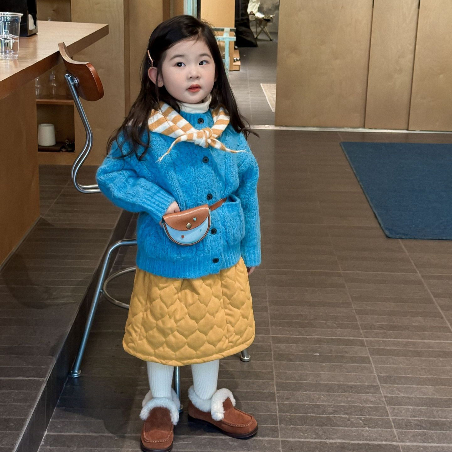 TOTObaby韩系女童蓝色麻花针织开衫2025秋冬新款儿童洋气毛衣外套,童装/婴儿装/亲子装,毛衣/针织衫,淘宝优惠券,粉丝福利购,淘宝优惠卷