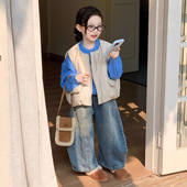 TOTObaby秋冬新款 韩系男女童加厚加棉面包马夹儿童时髦坎肩外套