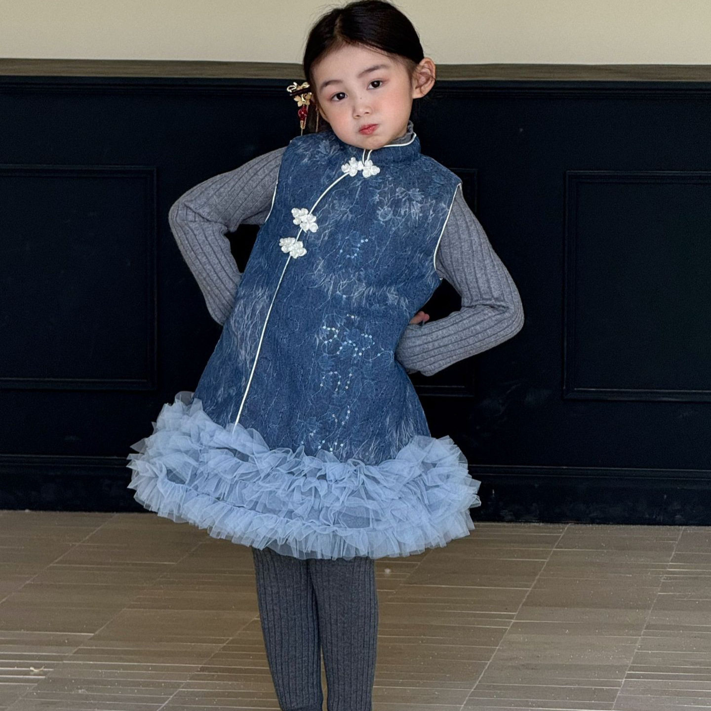 拜年服新中式国风改良旗袍背心裙