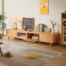 三梦实木电视柜客厅家用2025新款 小户型收纳储物柜原木风电视柜