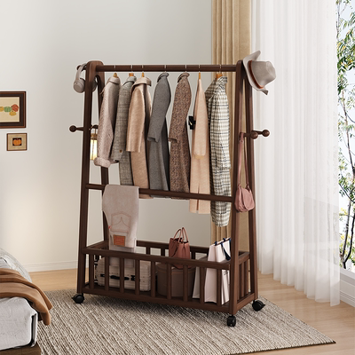 实木衣帽架落地挂衣架