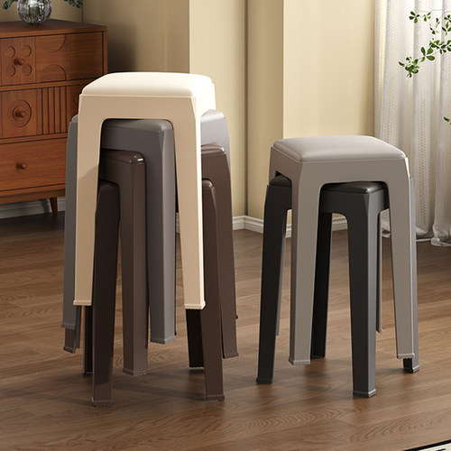 塑料凳子家用可叠放加厚软包板凳