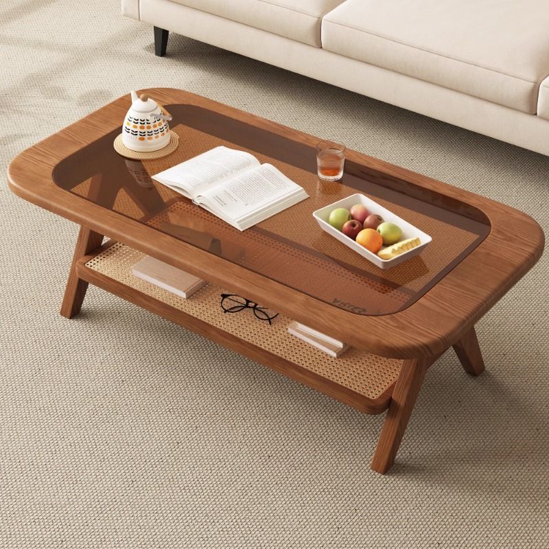 SAMEDREAM实木矮柜简约现代茶几储物收纳免安装高级感家居商用