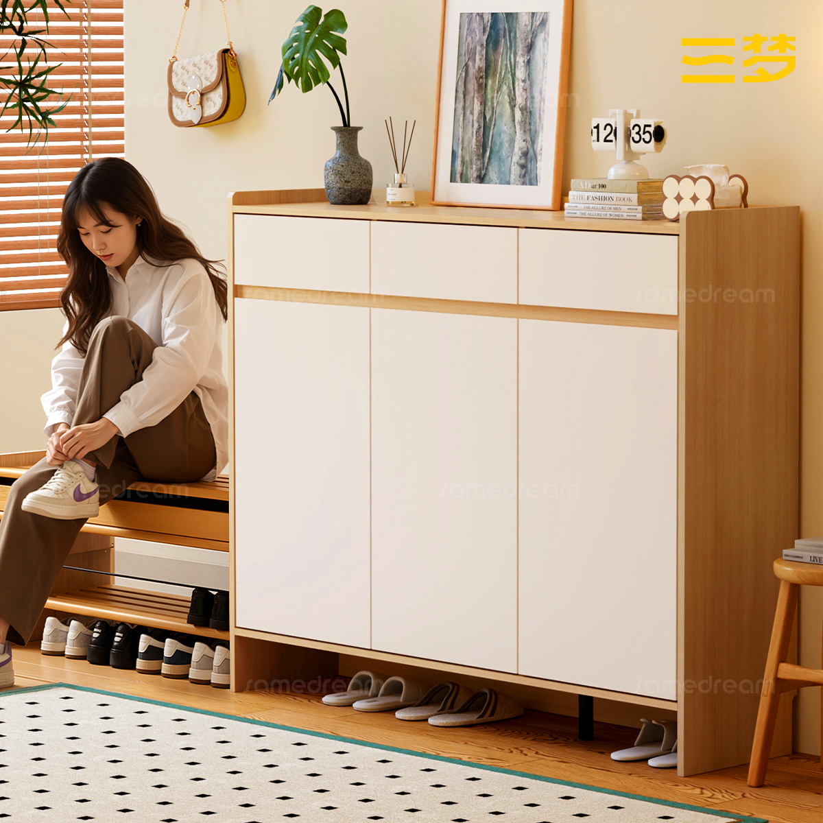 通体全实木鞋柜，拒绝品牌溢价