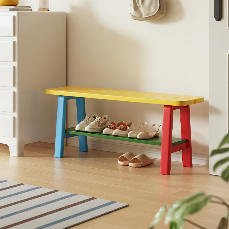 三梦多巴胺换鞋凳彩色木质双层收纳凳家用多功能入户鞋架凳子,住宅家具,换鞋凳,淘宝优惠券,粉丝福利购,淘宝优惠卷
