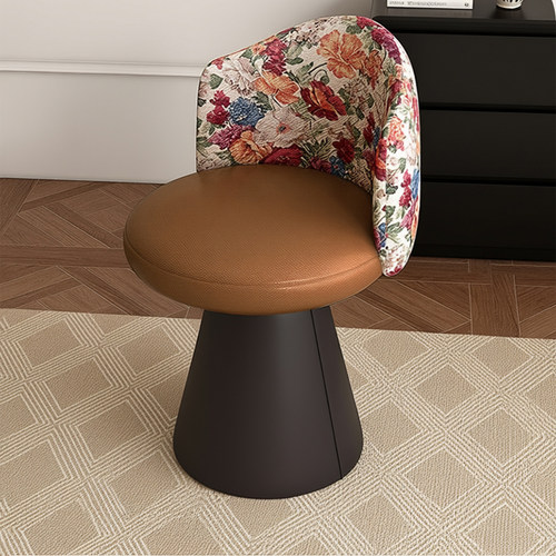 复古旋转化妆椅女生卧室高级感轻奢化妆凳靠背梳妆台凳子美甲椅子