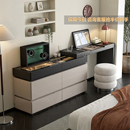 意式 实木梳妆台斗柜一体轻奢风卧室收纳现代简约化妆台翻盖化妆桌