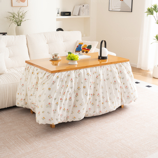 三梦湖南烤火桌茶几一体家用可折叠收纳桌子长方形客厅取暖桌餐桌