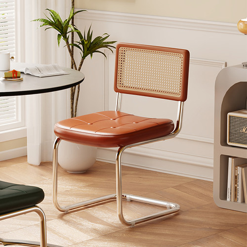 中古风弓形椅餐椅藤编椅