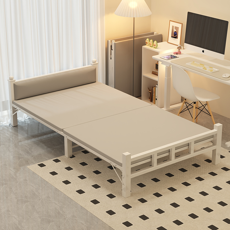 三梦折叠床单人床家用简易出租房午休小床办公室午睡1米2宿舍铁床