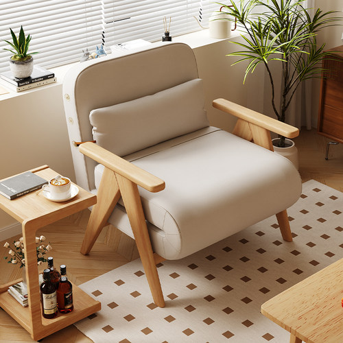 三梦实木折叠两用多功能沙发床