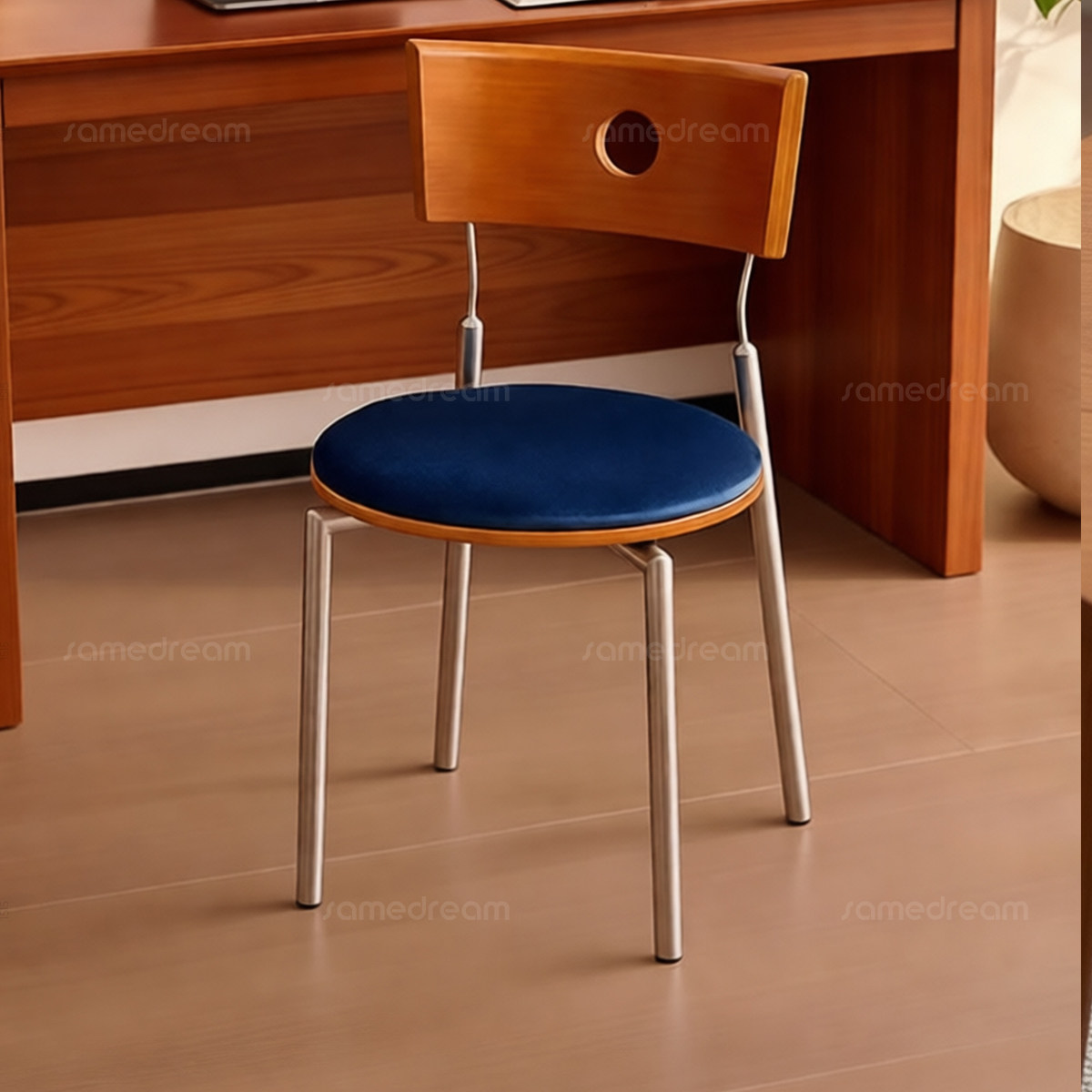 三梦餐椅家用包豪斯中古风餐椅不锈钢岛台餐厅靠背椅子民宿餐桌椅,住宅家具,餐椅,淘宝优惠券,粉丝福利购,淘宝优惠卷