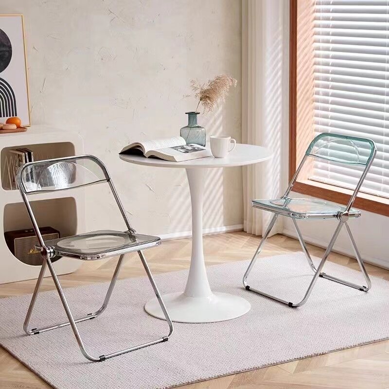 透明椅子亚克力折叠椅塑料餐椅家用拍照网红ins风靠背凳子餐桌椅,住宅家具,餐椅,淘宝优惠券,粉丝福利购,淘宝优惠卷