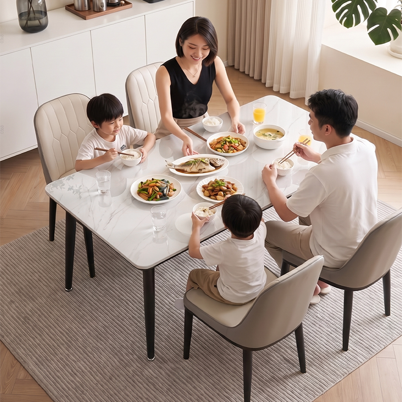 三梦岩板餐桌2026新款家庭用桌子图片