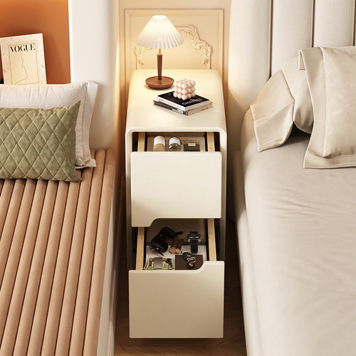 全实木奶油风通用床头柜