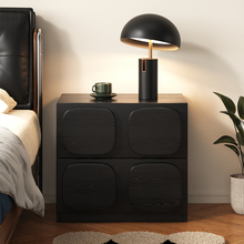 三梦大师床头柜全实木中古风家用卧室小众设计感床边收纳卡门柜子