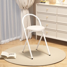 三梦折叠凳子可叠放家用结实耐用现代简约高凳餐厅备用圆凳铁椅子