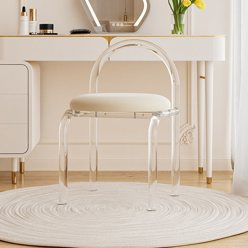 北欧轻奢极简亚克力椅子丝绒坐垫