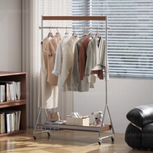 法式中古收纳挂衣架落地式卧室家用内可移动衣帽架实木服转角简易