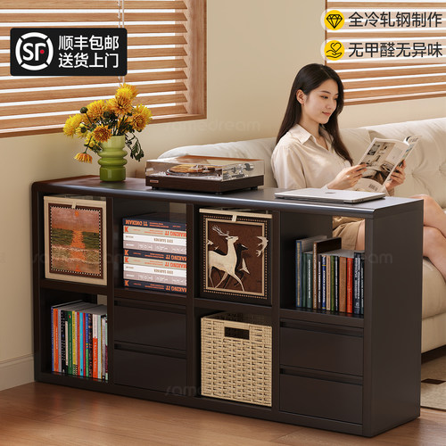 三梦钢制格子柜书架落地置物架