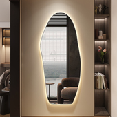 LED智能全身镜化妆云朵镜子穿衣壁挂服装 店不规则异形带灯落地镜