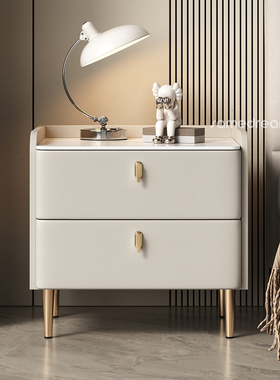 实木床头柜家用卧室2025新款轻奢高级感现代简约小型床边收纳柜子